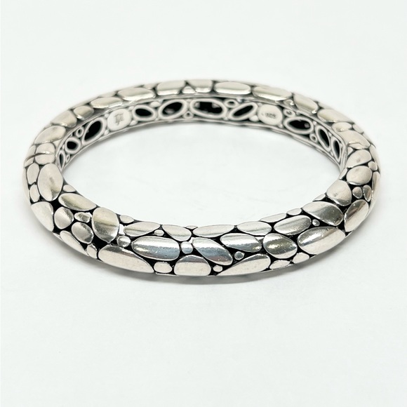 John Hardy Kali “Pebble” Hinged Bangle Bracelet .925 Sterling Silver - Picture 2 of 10